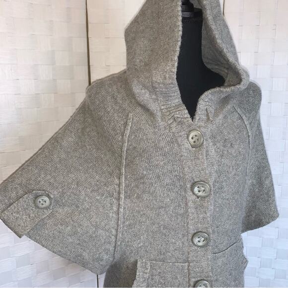 Anthropologie Kenji Boho Short Sleeve Wool Blend Hooded Cardigan Women’s Size XS - Picture 11 of 12